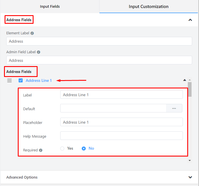 input field email address