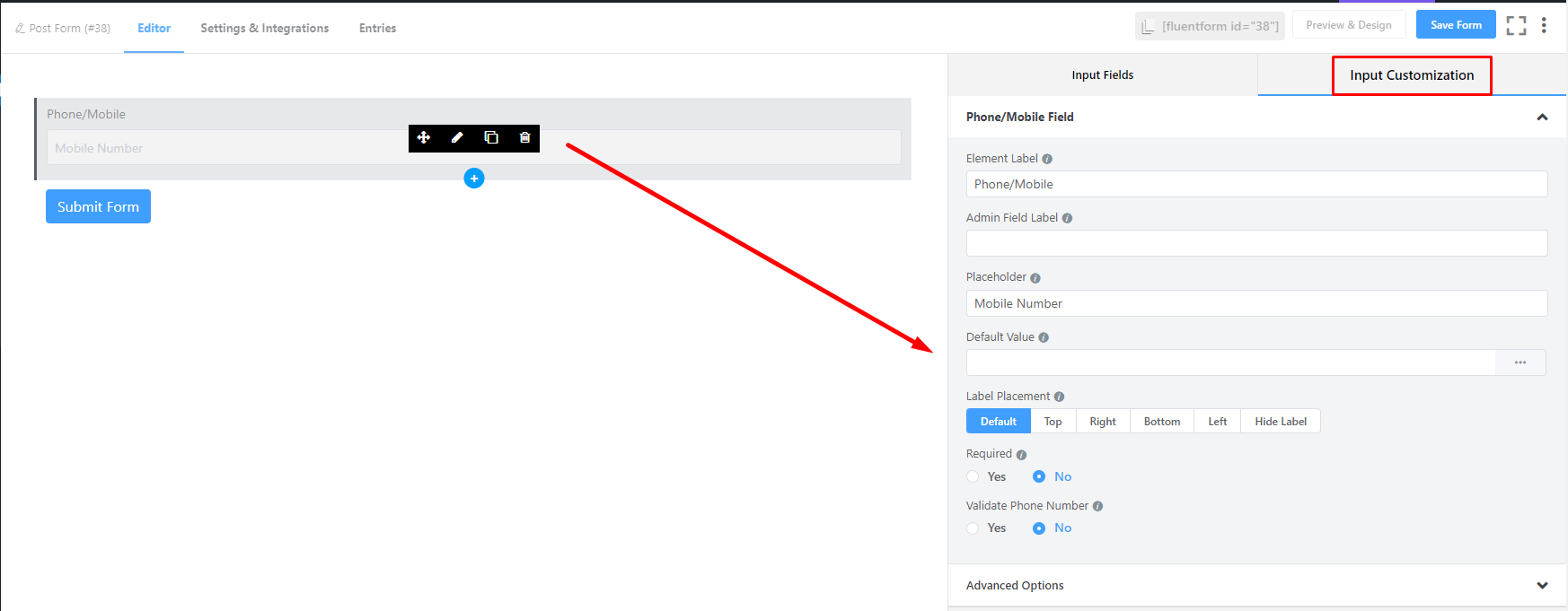 Phone/Mobile Input Field in Fluent Forms - WP Manage Ninja