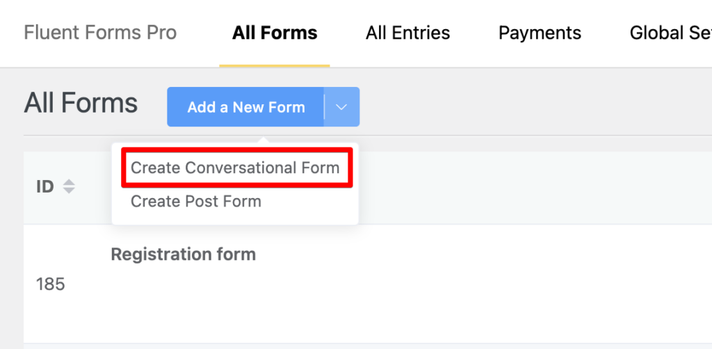 Create a conversational form