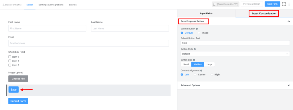 Save Progress Button in Fluent Forms - WP Manage Ninja