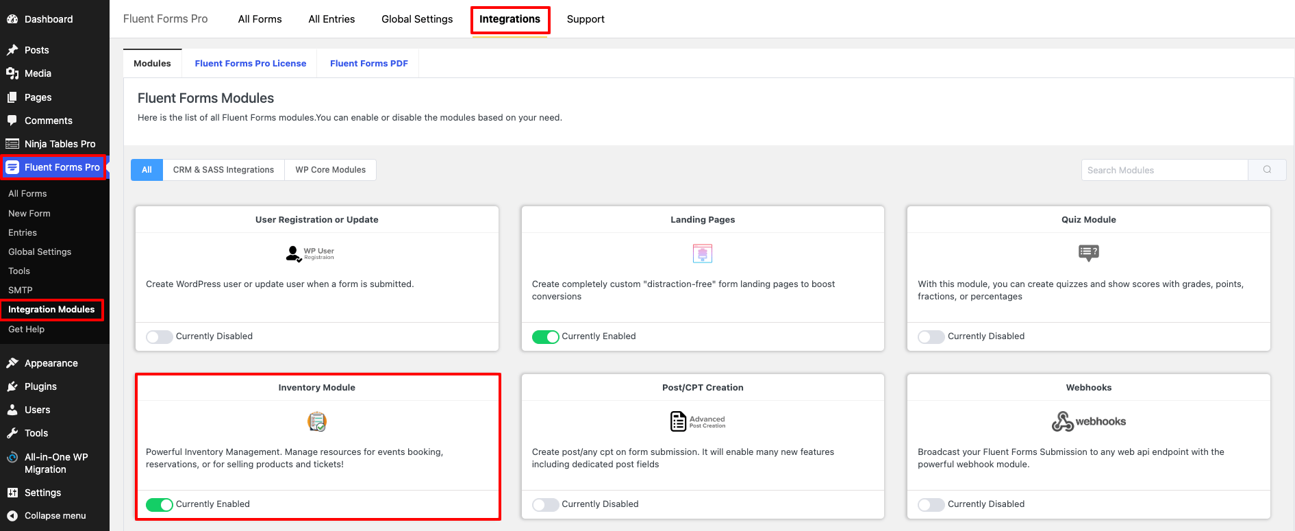 Fluent Forms Inventory Module - WP Manage Ninja