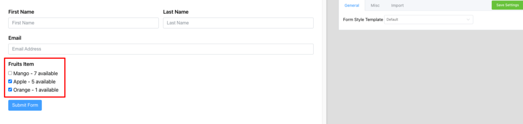 Fluent Forms Inventory Module - WP Manage Ninja