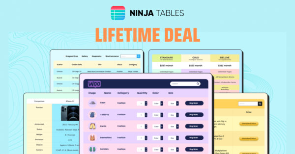 Ninja Tables Drag and Drop Builder