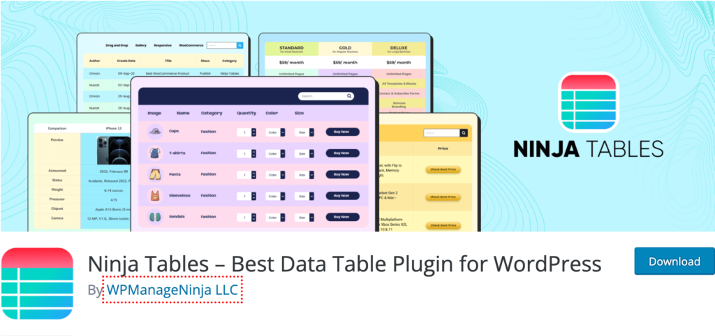 Ninja Tables WordPress Table Plugin