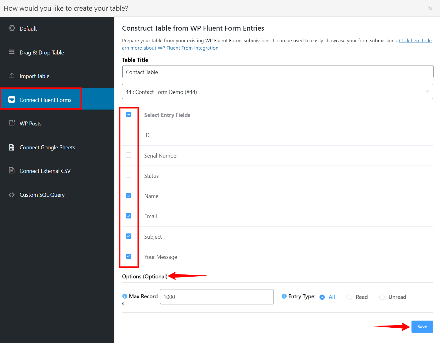 Select Entry Fields