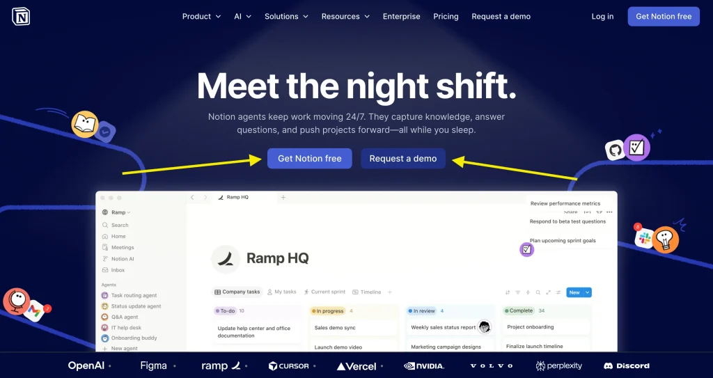 Notion - dual purpose CTA