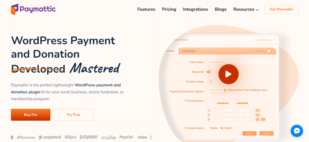 paymattic for payment and donation