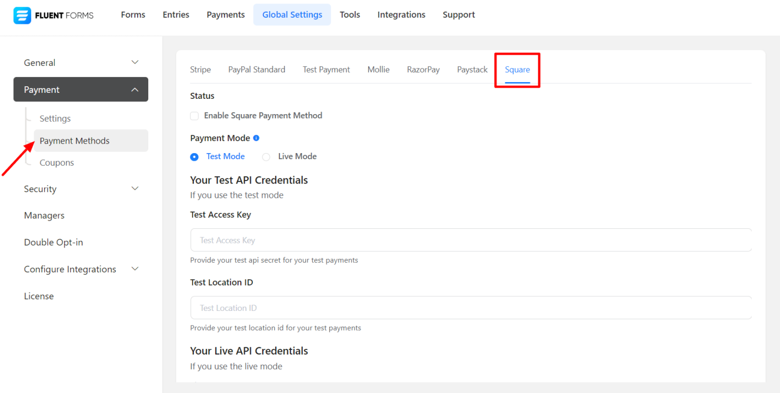 How to Integrate Square with Fluent Forms - WP Manage Ninja