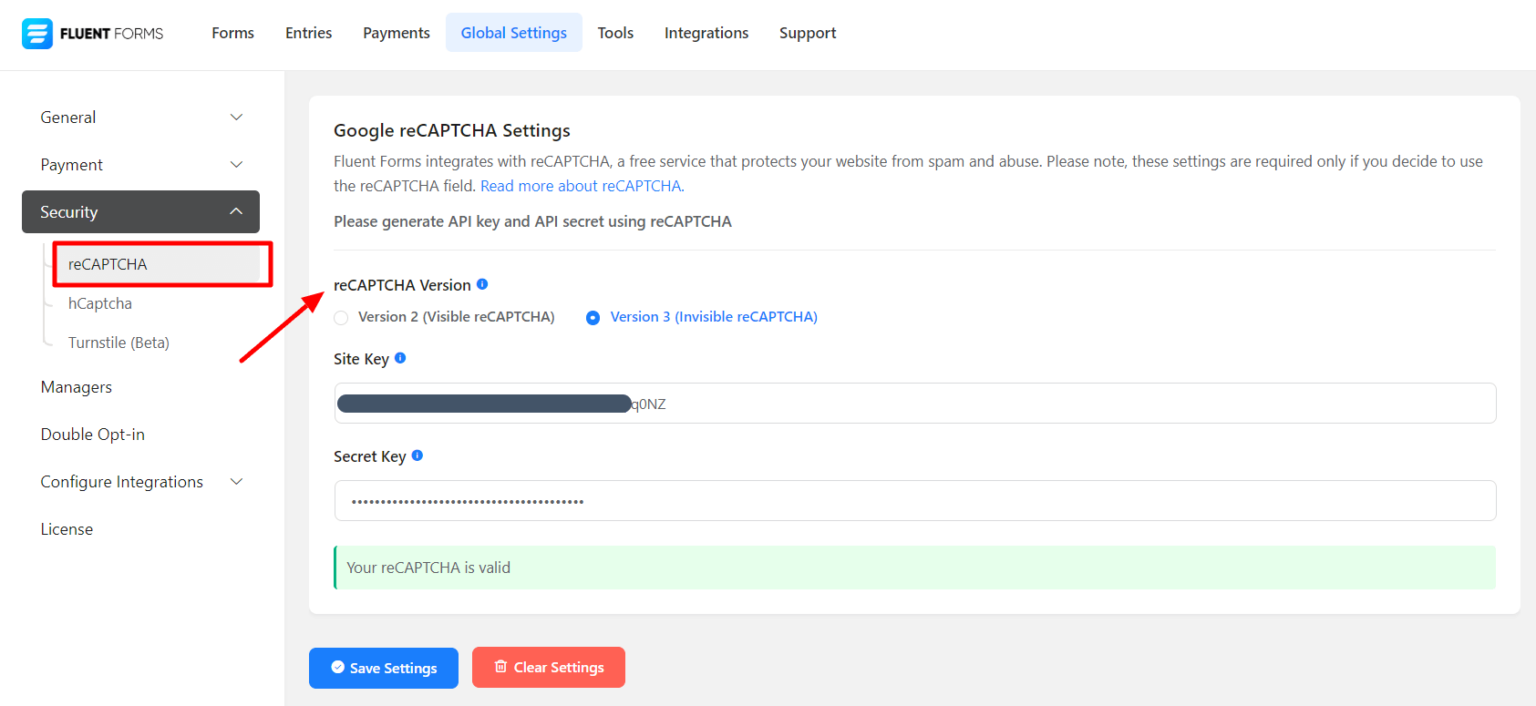 Spam Protection With Honeypot and Google reCAPTCHA in Fluent Forms - WP ...