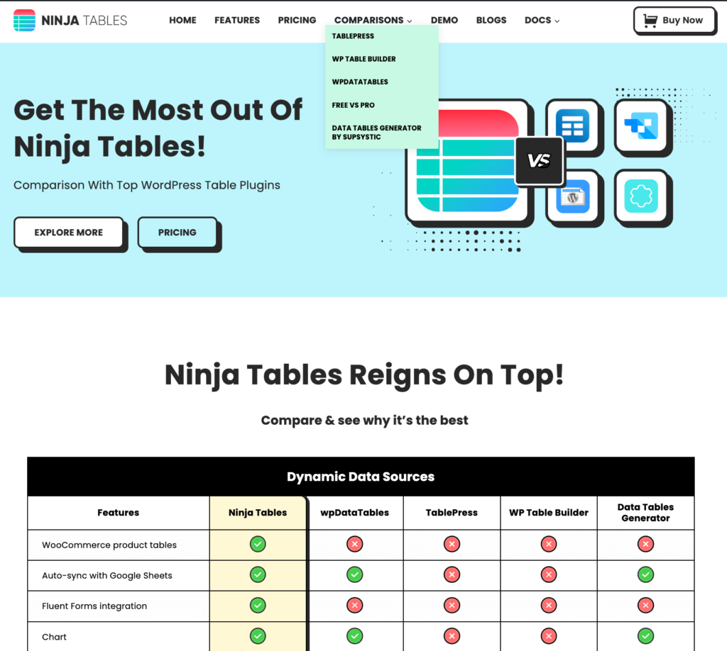 comparison page