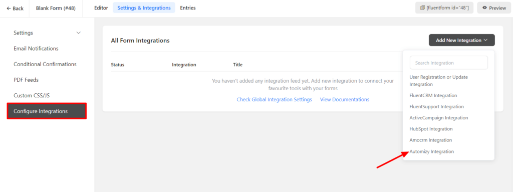 Automizy Integration with Fluent Forms - WP Manage Ninja