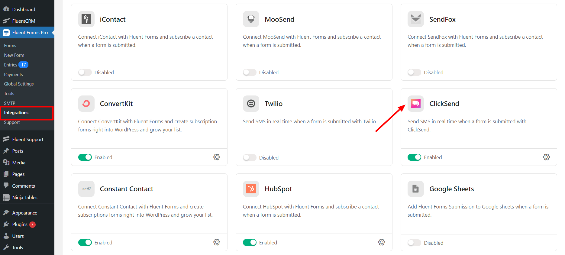 Integrations %E2%80%B9 Fluent Forms Test %E2%80%94 WordPress 6 50223