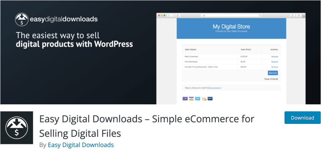 Easy Digital Downloads for WordPress Shopping Cart