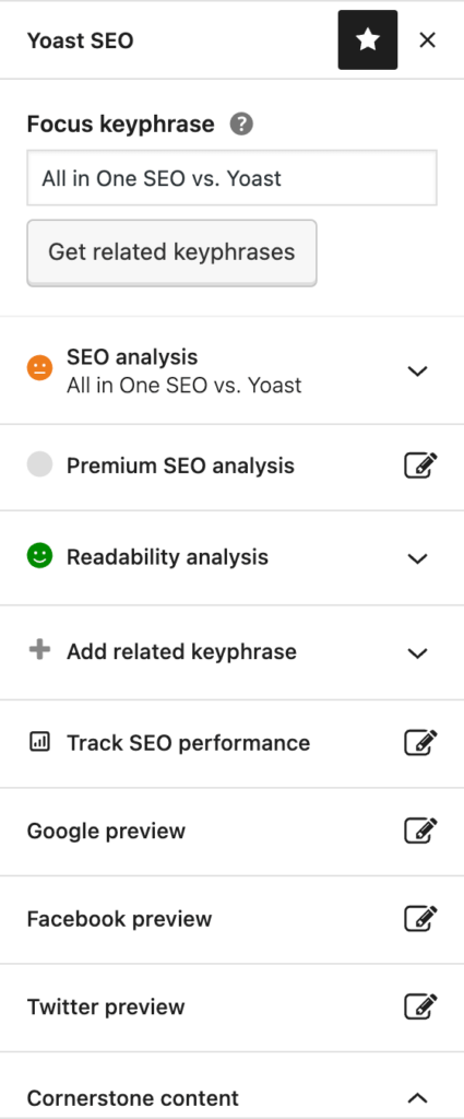 Yoast - On-page analysis