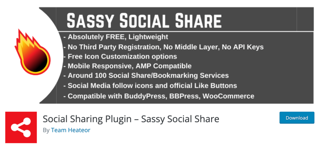 Sassy Social Sharing Plugin