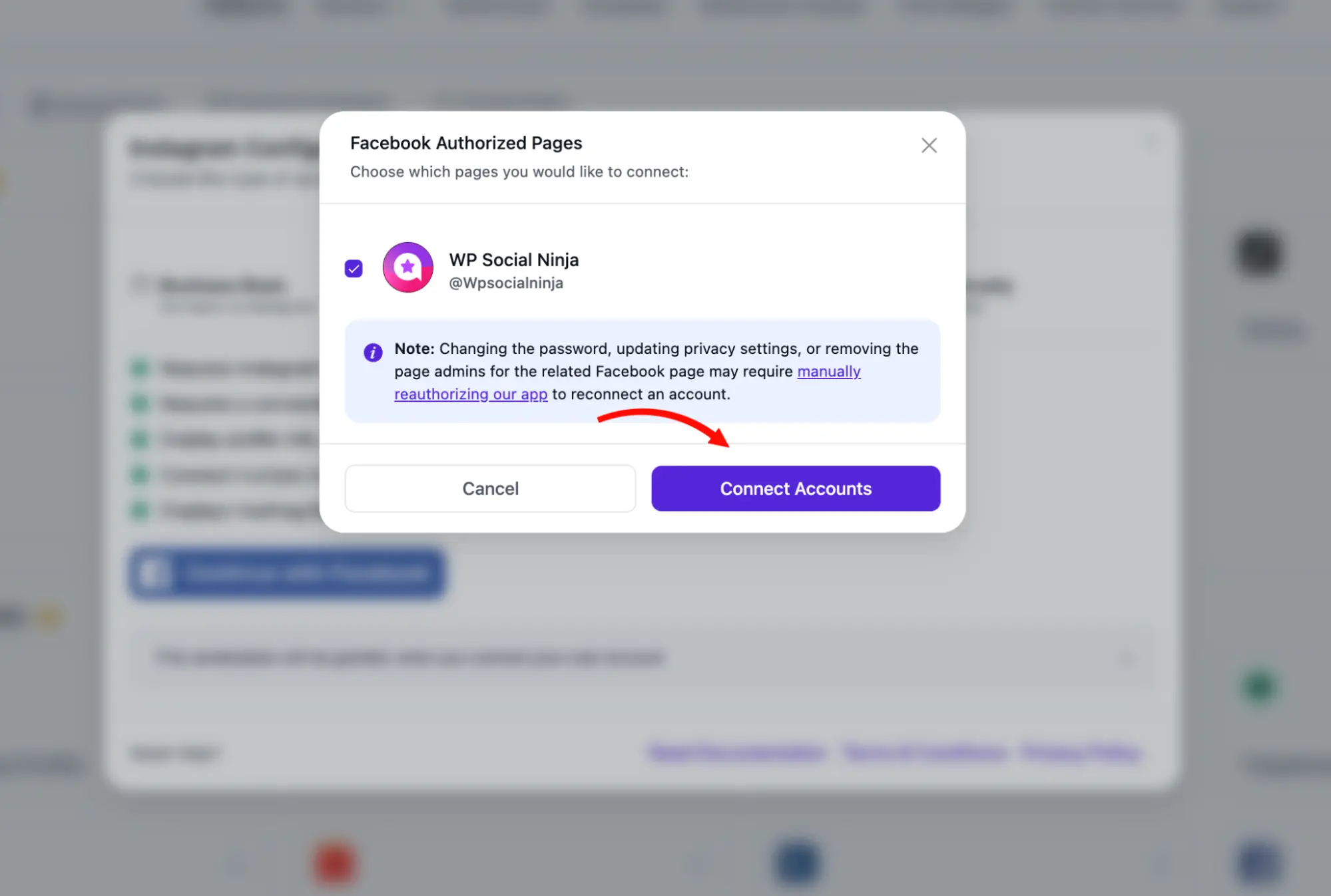 Access and Permissions screen