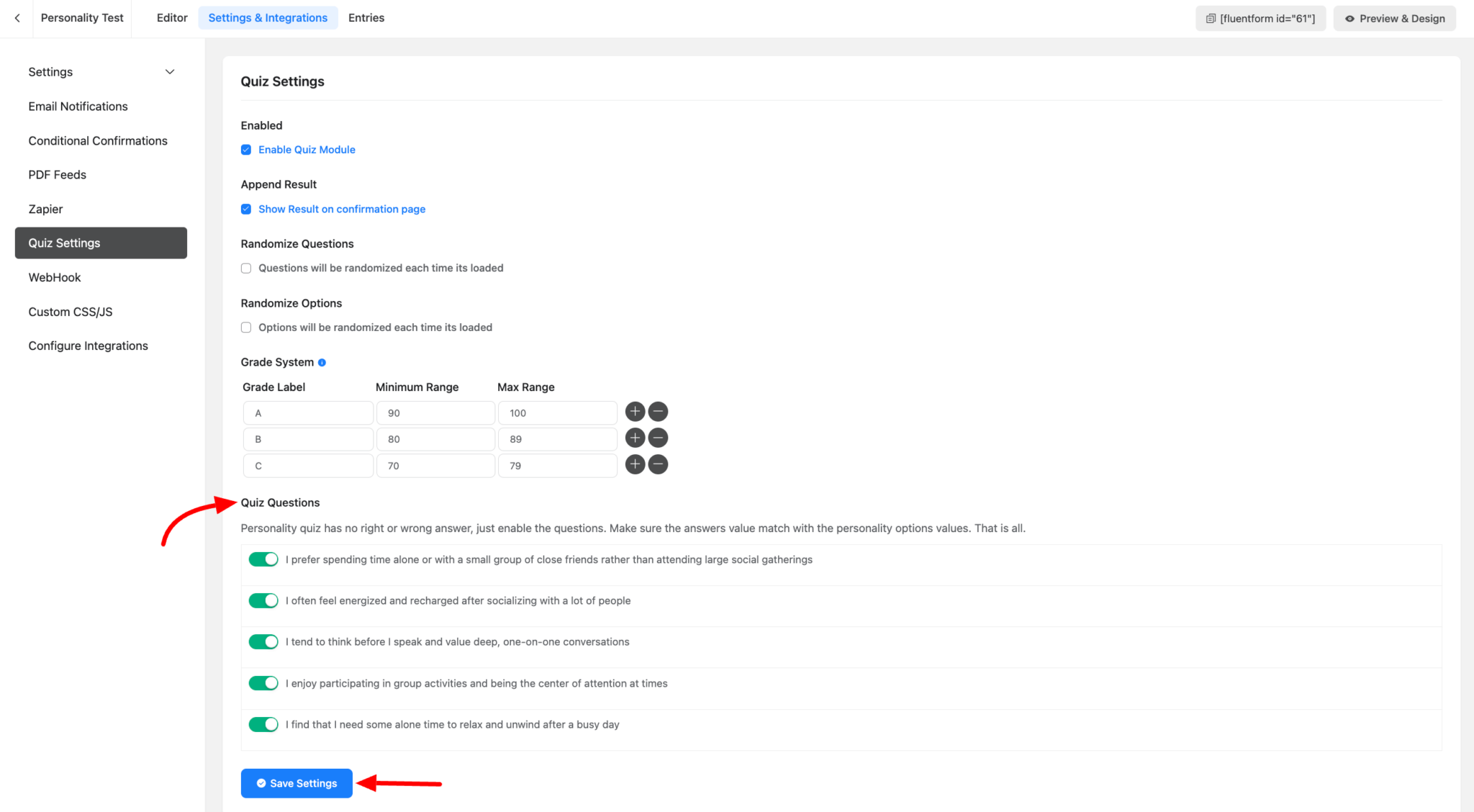 Creating a Personality Quiz Form in Fluent Forms - WP Manage Ninja