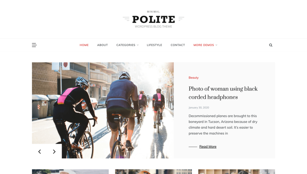 Polite Minimal - Minimalist WordPress Blog Theme