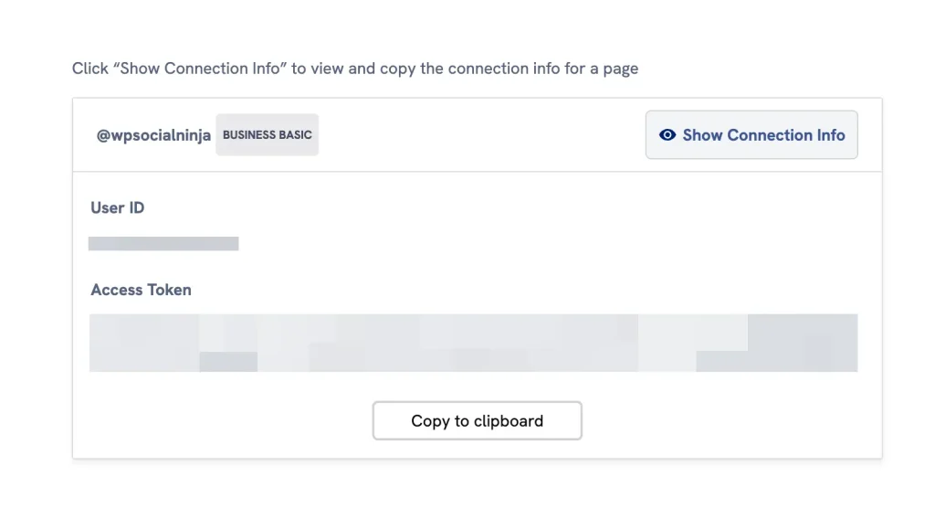 Showing Access Token and User ID for Instagram