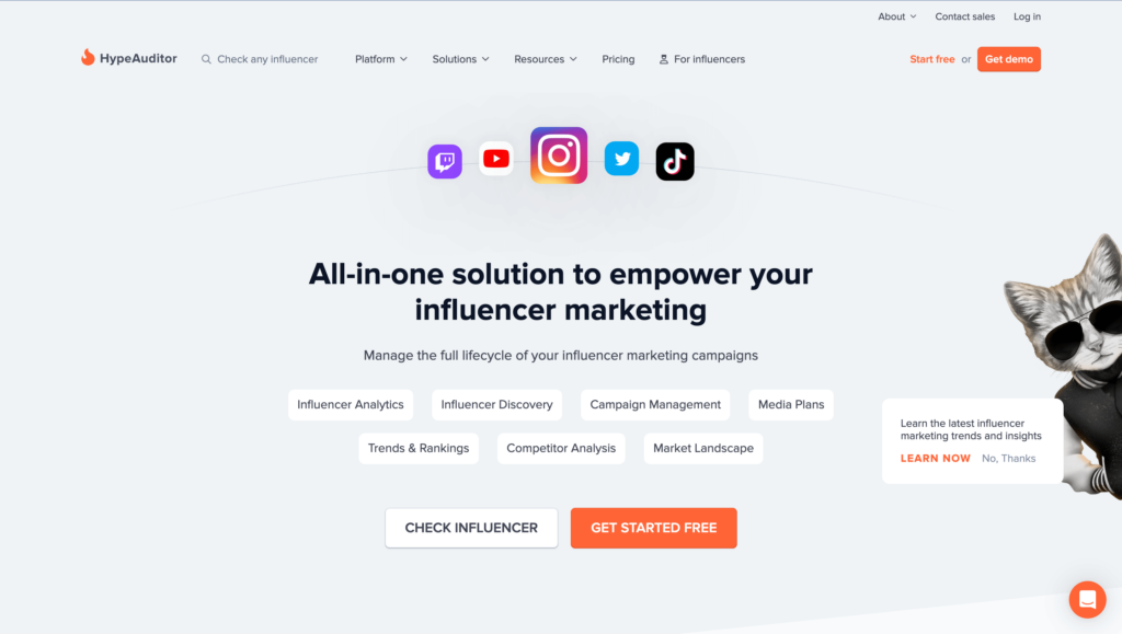 HypeAuditor - Free influencer marketing tool