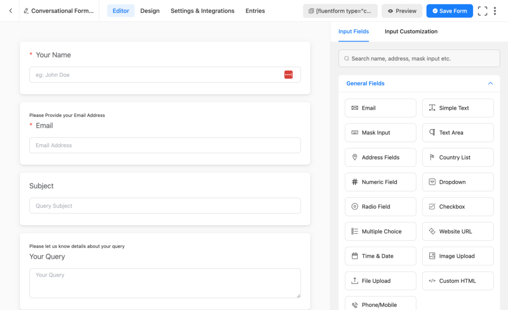 Online surveys with conversational forms - Edit your form