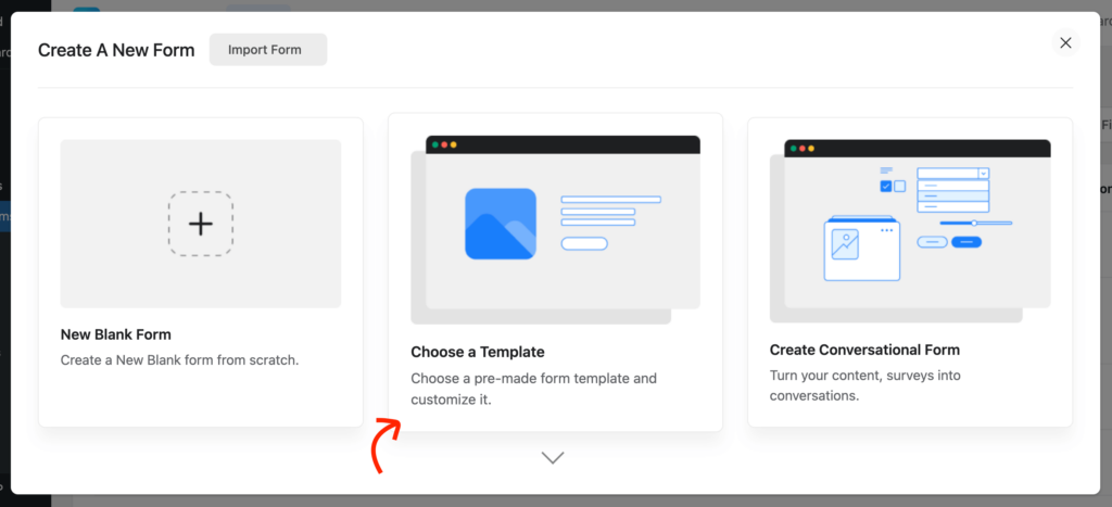 Choose a form template