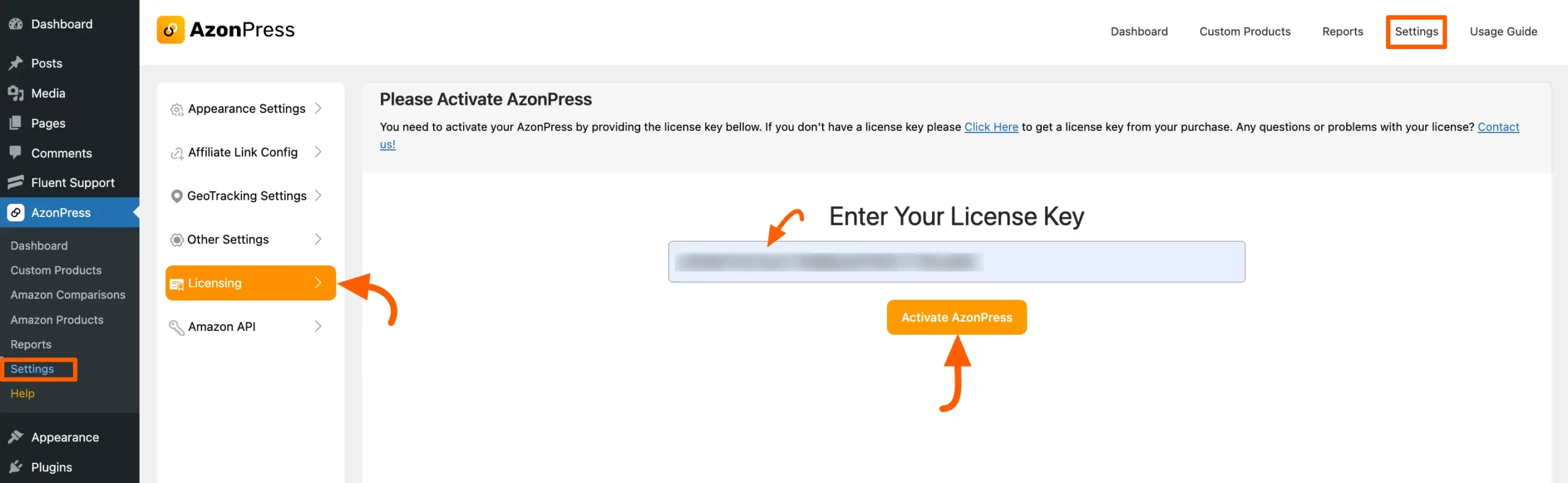 Activate-AzonPress-License-key