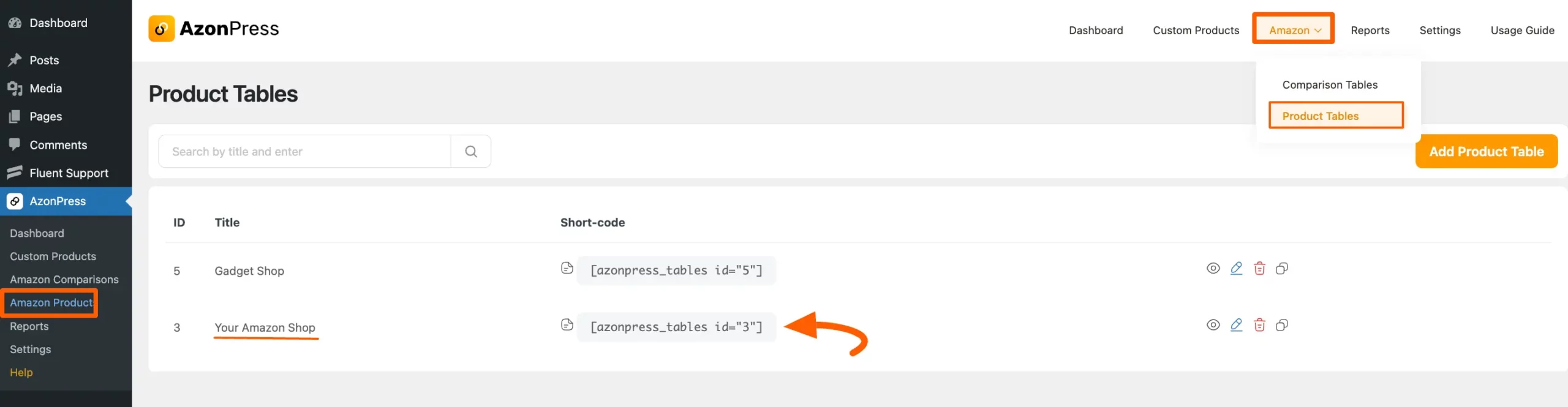 Product-Tables-Shortcode