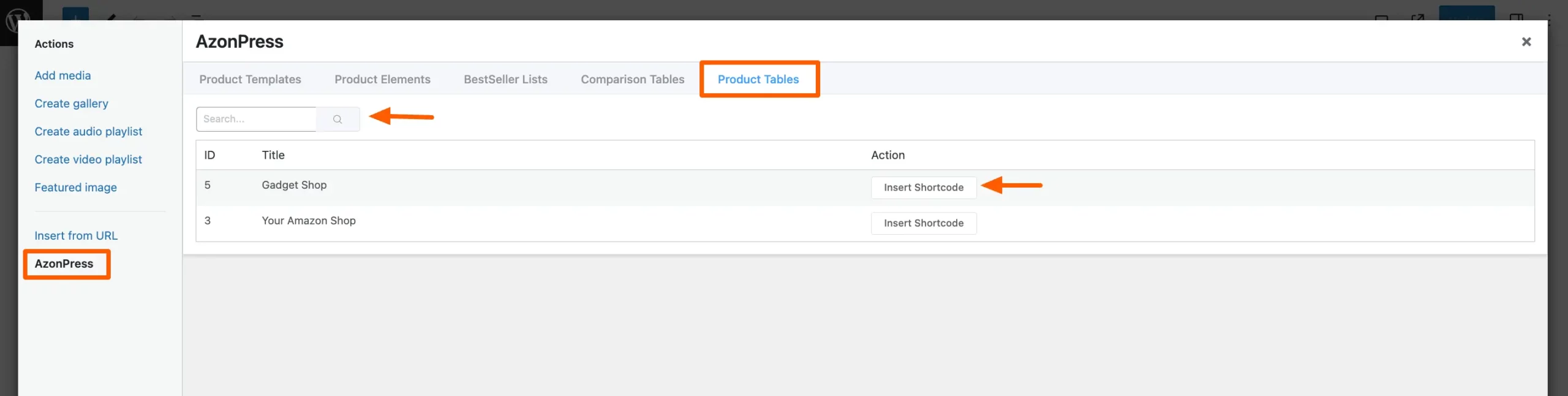 Products-Tables