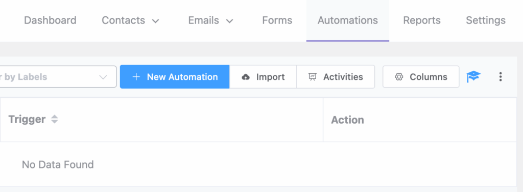 Click the New Automation button
