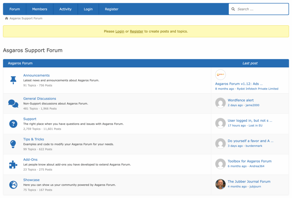 Asgaros Support Forum