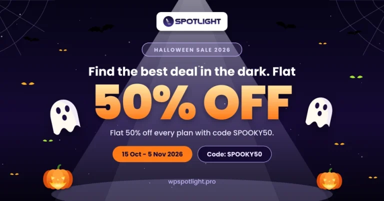 wp spotlight banner for WPManageNinja halloween Deal 2026