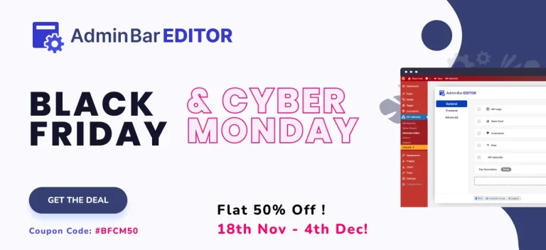 Admin Bar Editor Black Friday WordPress deals, Black Friday deals 2025