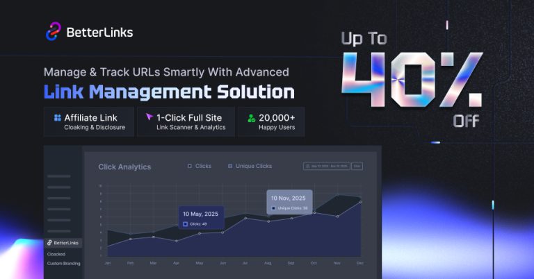 BetterLinks Black Friday WordPress deals, Black Friday deals 2025