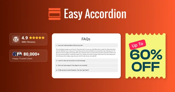 Easy Accordion WordPress black friday deals 2025, black Friday deals WordPress