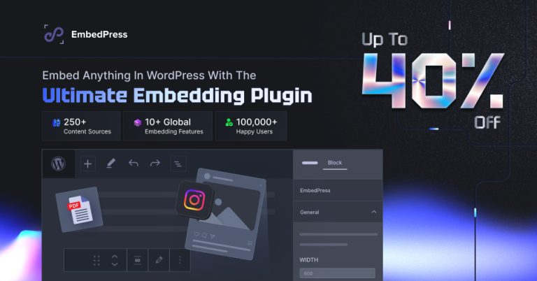 EmbedPress Black Friday WordPress deals, Black Friday deals 2025