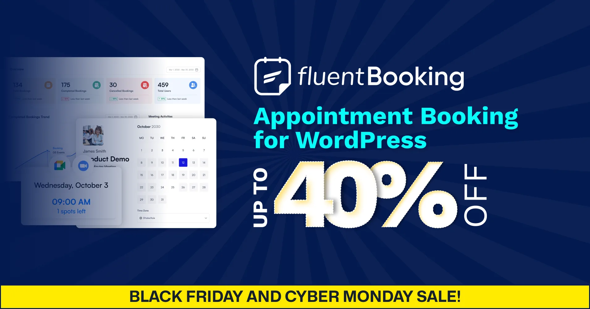 FluentBooking is offering black friday WordPress deals, WordPress Black Friday deals 2025