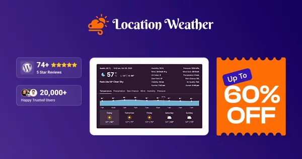 Location Weather Black Friday WordPress deals, WordPress Black Friday deals