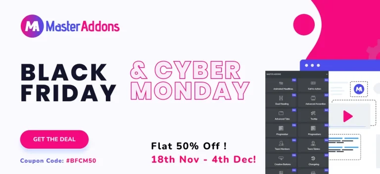 Master Addons for Elementor Black Friday WordPress deals, WordPress Black Friday deals