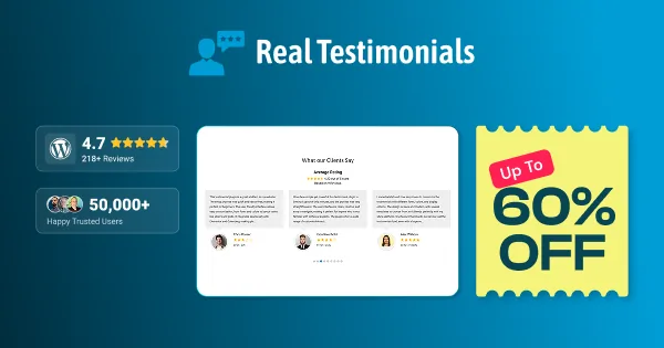 Real Testimonials Black Friday WordPress deals, WordPress Black Friday deals