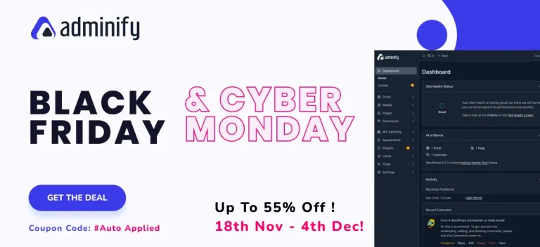 WP Adminify Black Friday WordPress deals, Black Friday deals 2025