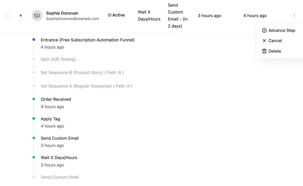Manually Advance Contacts When Needed