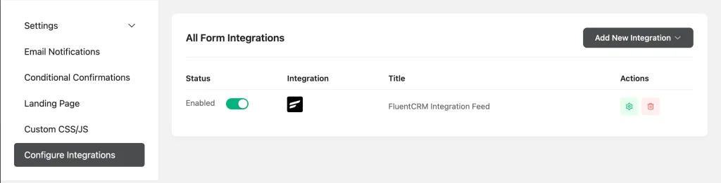 Forms and FluentCRM integration