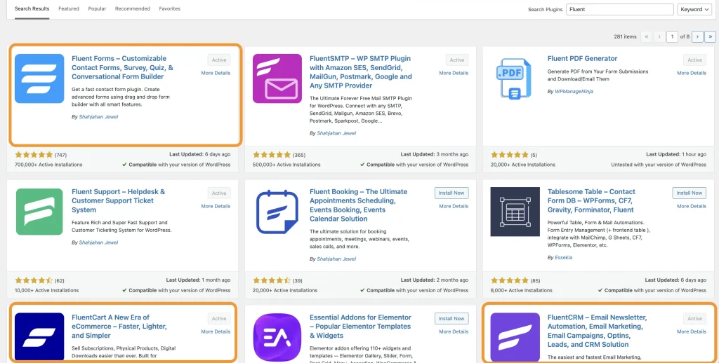 Install and activate Fluent Forms