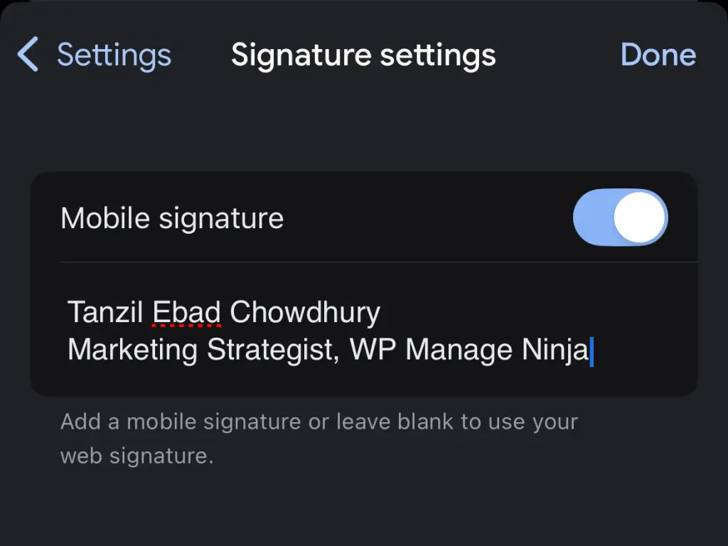 Add Gmail Signature - Add Signature