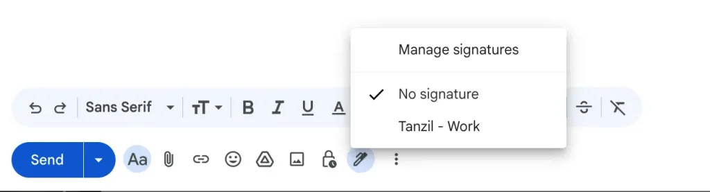 Add Signature While Composing