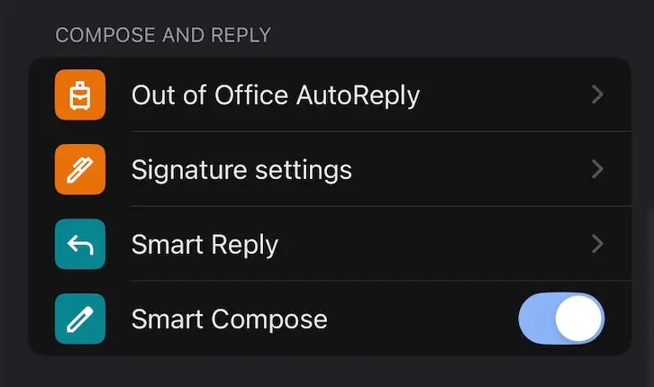 Signature settings from mobile 