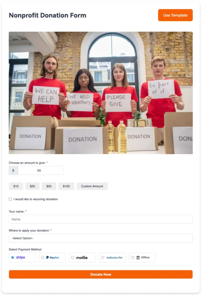 Paymattic Donation form