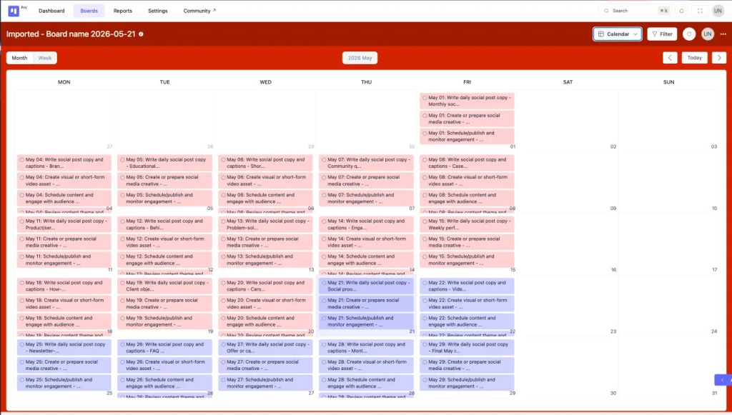 Social Media Content Planner template