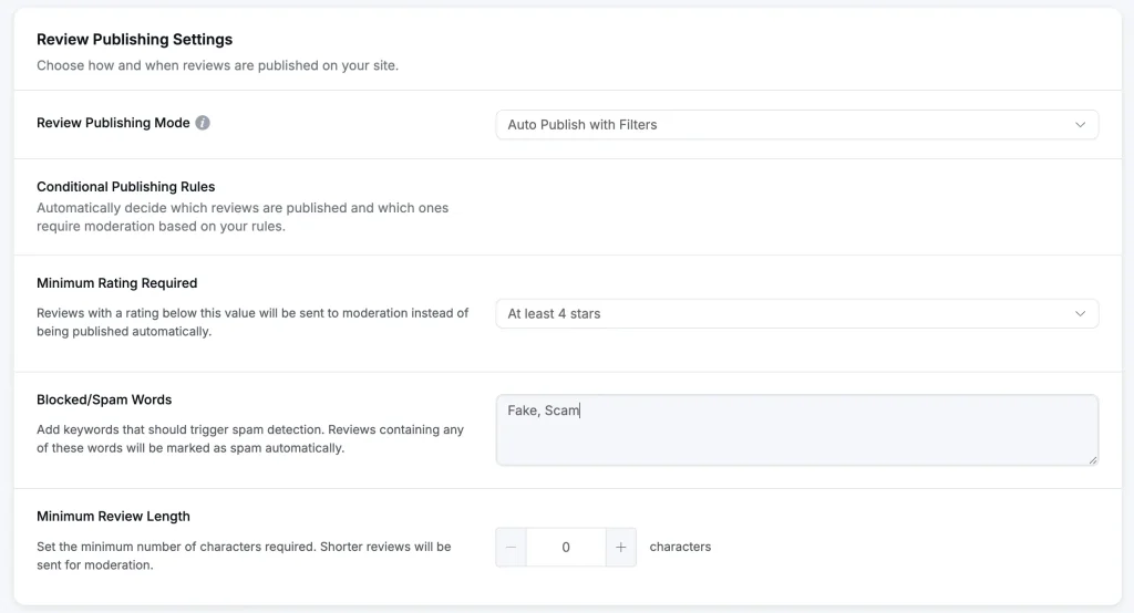 Google reviews automated filter feature by wp social ninja
